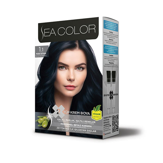 Sea Color Hair Dye - Olive Oil Formula for Lasting Color and 100% Grey Coverage - Sea Color