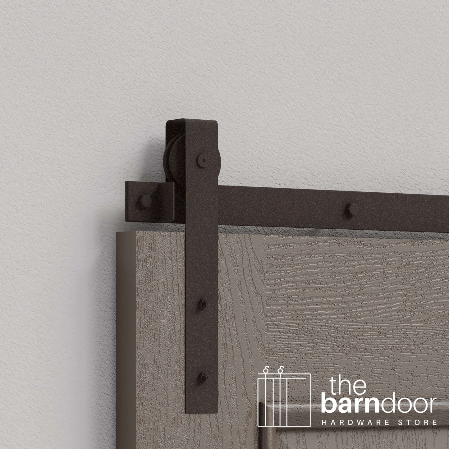 Flat Top Strap Heavy Duty Sliding Barn Door Hardware Kit