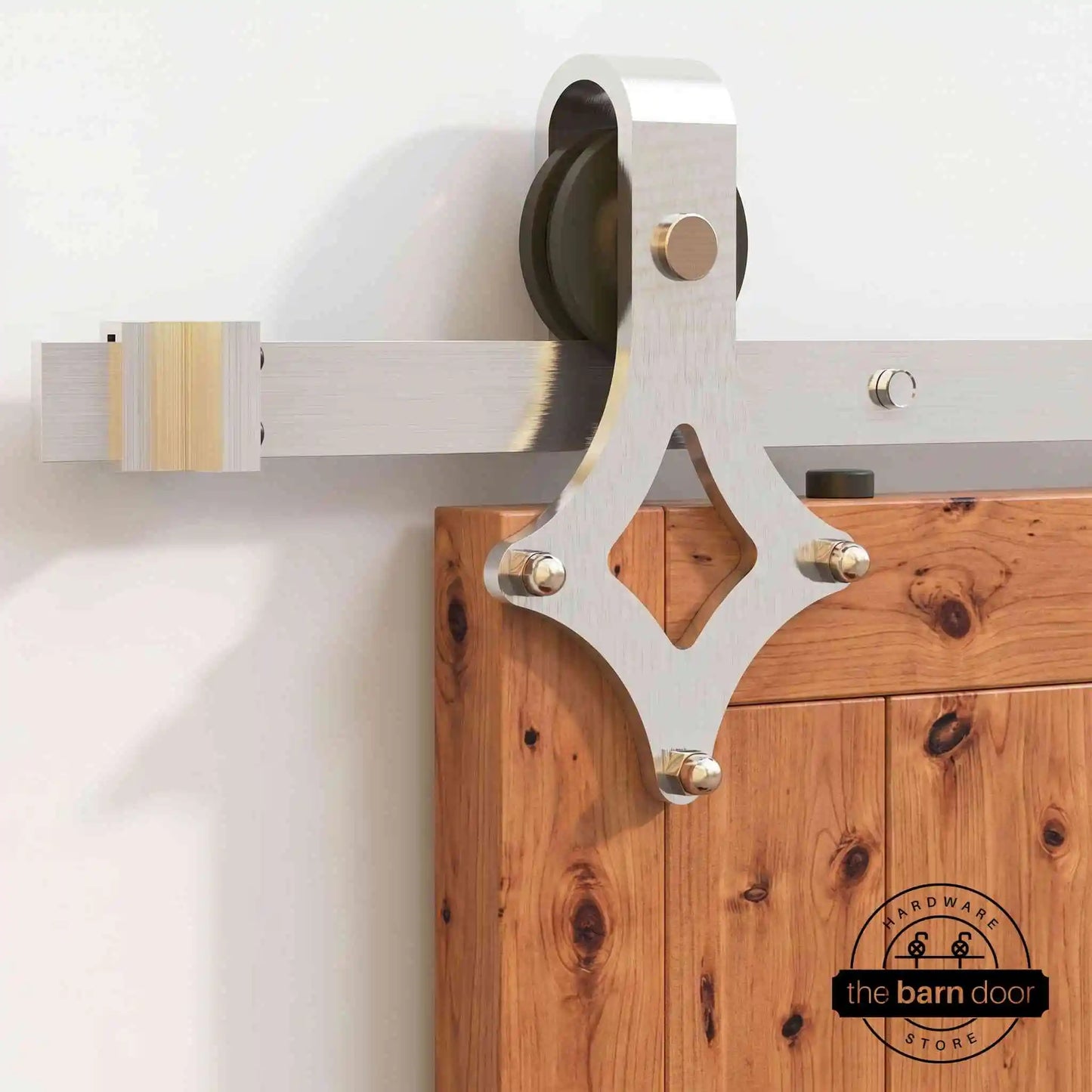 Diamond Brushed Nickel Single Track Barn Door Hardware Kit