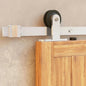 Straight Top Mount Brushed Nickel Single Track Barn Door Hardware Kit