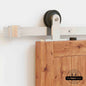Straight Top Mount Brushed Nickel Single Track Barn Door Hardware Kit