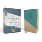 Niv, Personal Size Bible, Large Print, Leathersoft, Teal/Gold, Red Letter Edition, Comfort Print - Imitation Leather