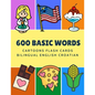 600 Basic Words Cartoons Flash Cards Bilingual English Croatian: Easy learning baby first book with card games like ABC alphabet Numbers Animals to pr - Paperback