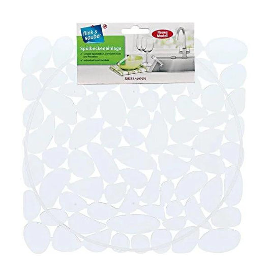 Flink & Sauber Flexible Plastic Sink Mat - Protects Dishes, Customizable, 11.42x11.42 inches