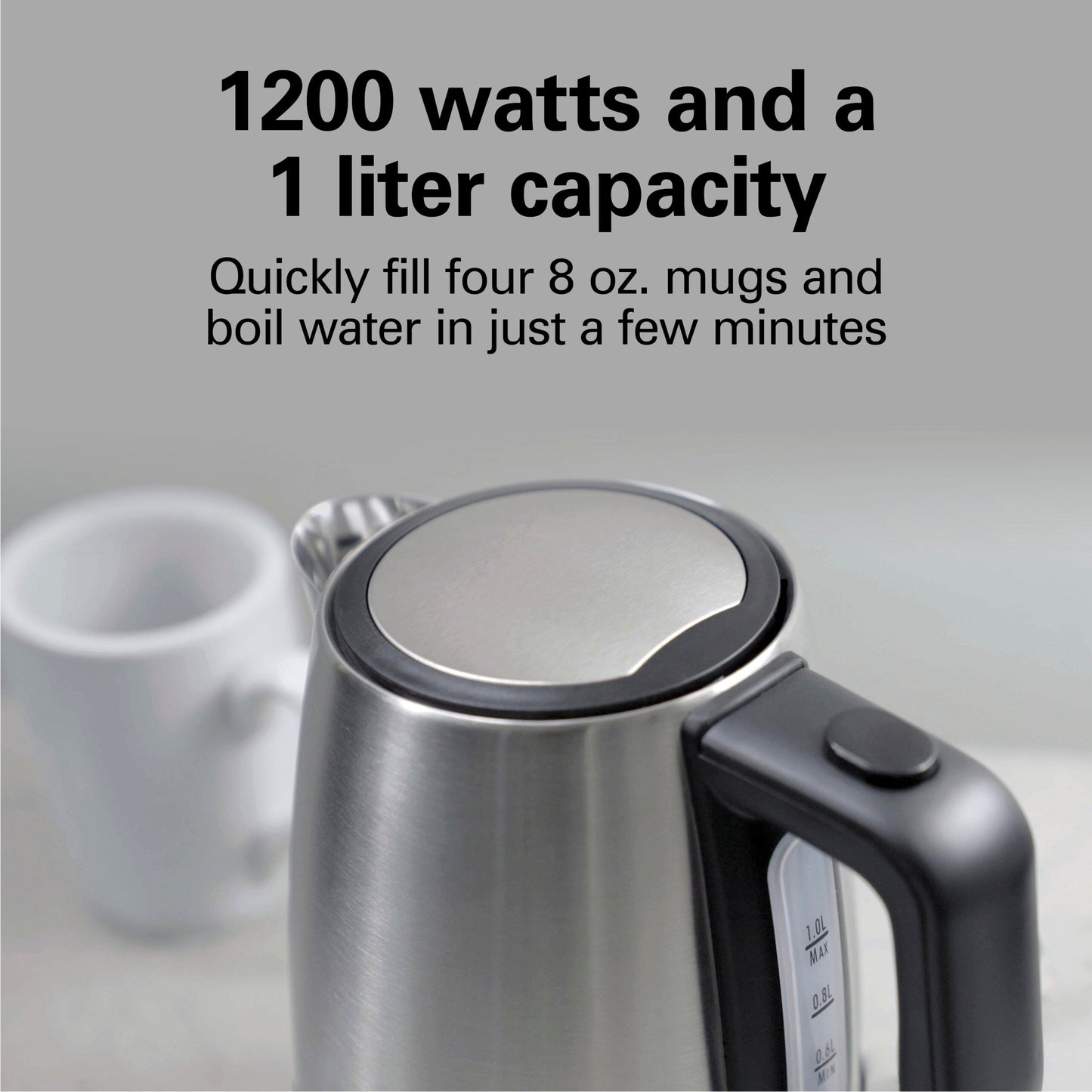 Hamilton Beach Stainless Steel Electric Kettle, Tea & Water Kettle, 1L