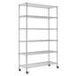 Heavy Duty 6-Shelf Metal Storage Rack Shelving Unit with Casters