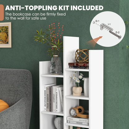 7-Tier Open-Back Bookshelf with Drawer
