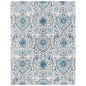 3' x 5' Coastal Blue Grey Damask Indoor Area Rug