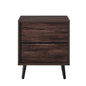 Mid-Century Modern 1-Drawer Nightstand End Table in Dark Brown Wood Finish