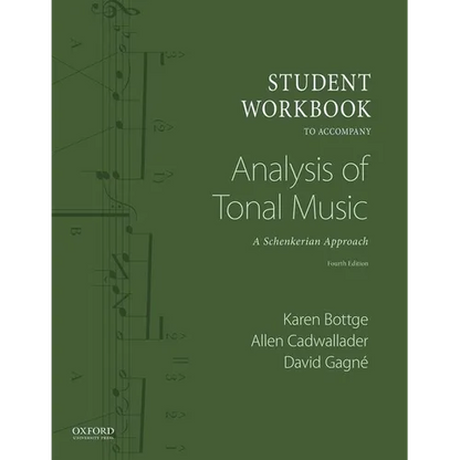 Student Workbook to Accompany Analysis of Tonal Music: A Schenkerian Approach - Paperback