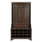 Dark Brown Entryway Hall Tree Shoe Cubbie Coat Rack