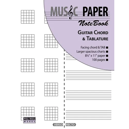 MUSIC PAPER NoteBook - Guitar Chord & Tablature - Paperback