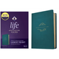 NKJV Life Application Study Bible, Third Edition, Large Print (Leatherlike, Teal Blue, Red Letter) - Imitation Leather