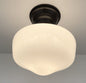 Modern Milk Glass Schoolhouse Ceiling Light | 8"