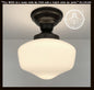 Modern Milk Glass Schoolhouse Ceiling Light | 8"