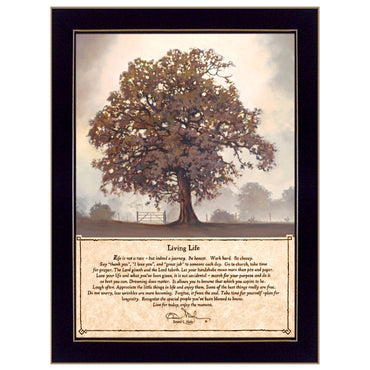 "Living Life" Framed Wall Art by Bonnie Mohr | Inspirational Farmhouse Print — Ready to Hang, Living Room & Bedroom Decor