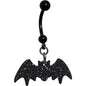 Glittery Black Bat Dangle Belly Ring