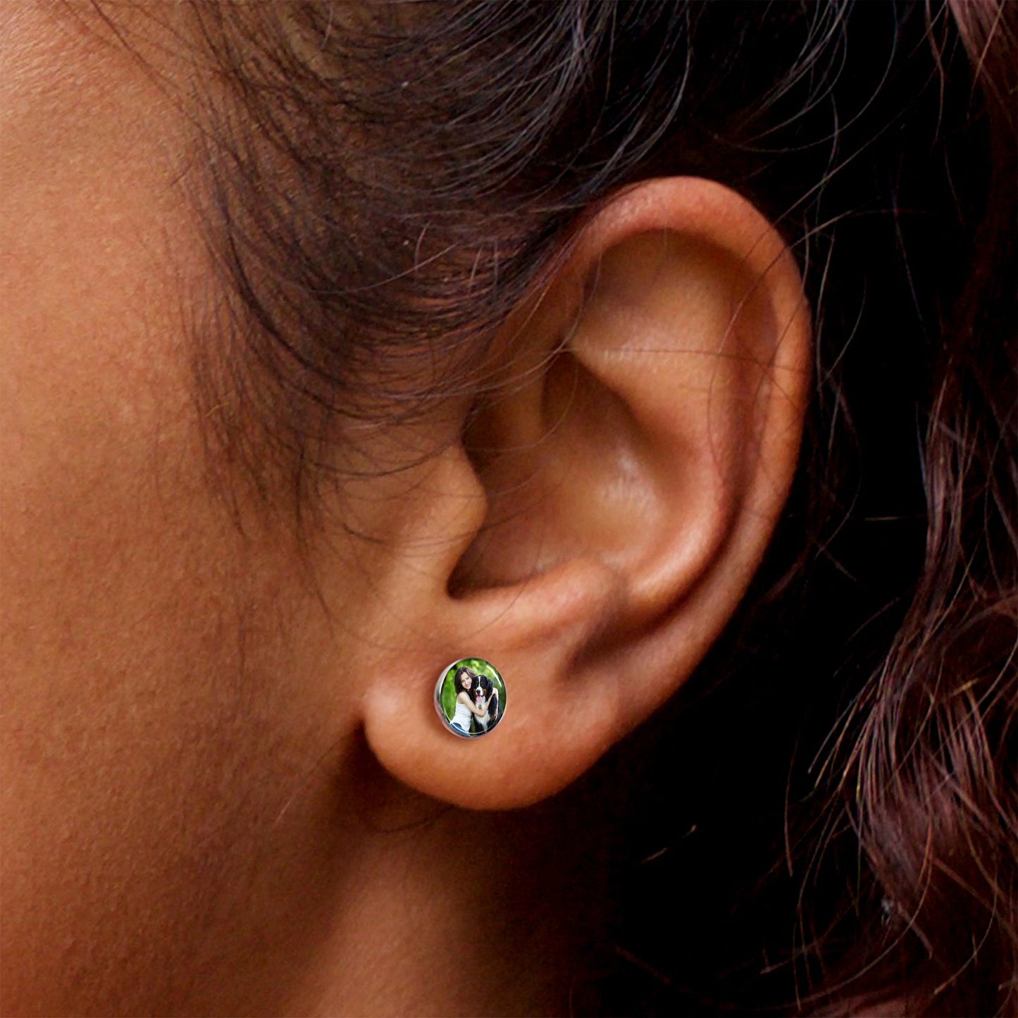 Custom Full Color Photo Stud Earrings