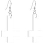 White Inverted Cross Dangle Earrings
