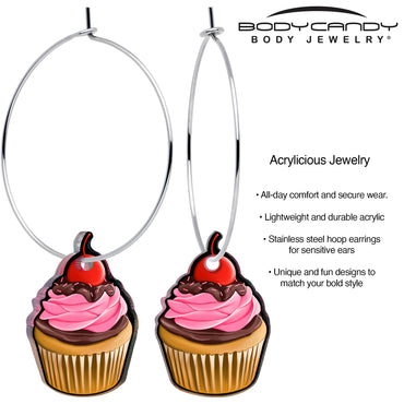Valentine Cupcake Hoop Earrings by Onyx O