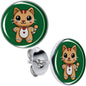 Christmas Holiday Gingerbrread Kitty Cat Stud Earrings by Onyx O