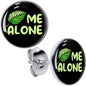 Black Green Leaf Me Alone Stud Earrings by Onyx O