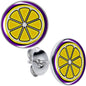 Yellow Slice of Lemon Stud Earrings by Onyx O