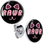 RAWR Kitty Cat Stud Earrings by Onyx O