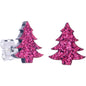 Pink Glitter Christmas Tree Stud Earrings