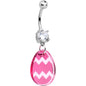 Clear Gem Pink Easter Decorated Egg Dangle Belly Ring