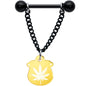 14G 1/2 Pot o Gold Pot Leaf St Patricks Dangle Nipple Ring Set