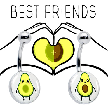 Avocado Oh BFF Set of 2 Belly Rings by Onyx O