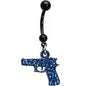 Blue Glitter Gun Dangle Belly Ring