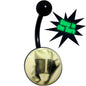 Black Titanium Classic Candy Corn Glow in the Dark Belly Ring
