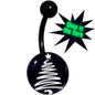 Black Glow in the Dark Holiday Christmas Tree Belly Ring by Onyx O