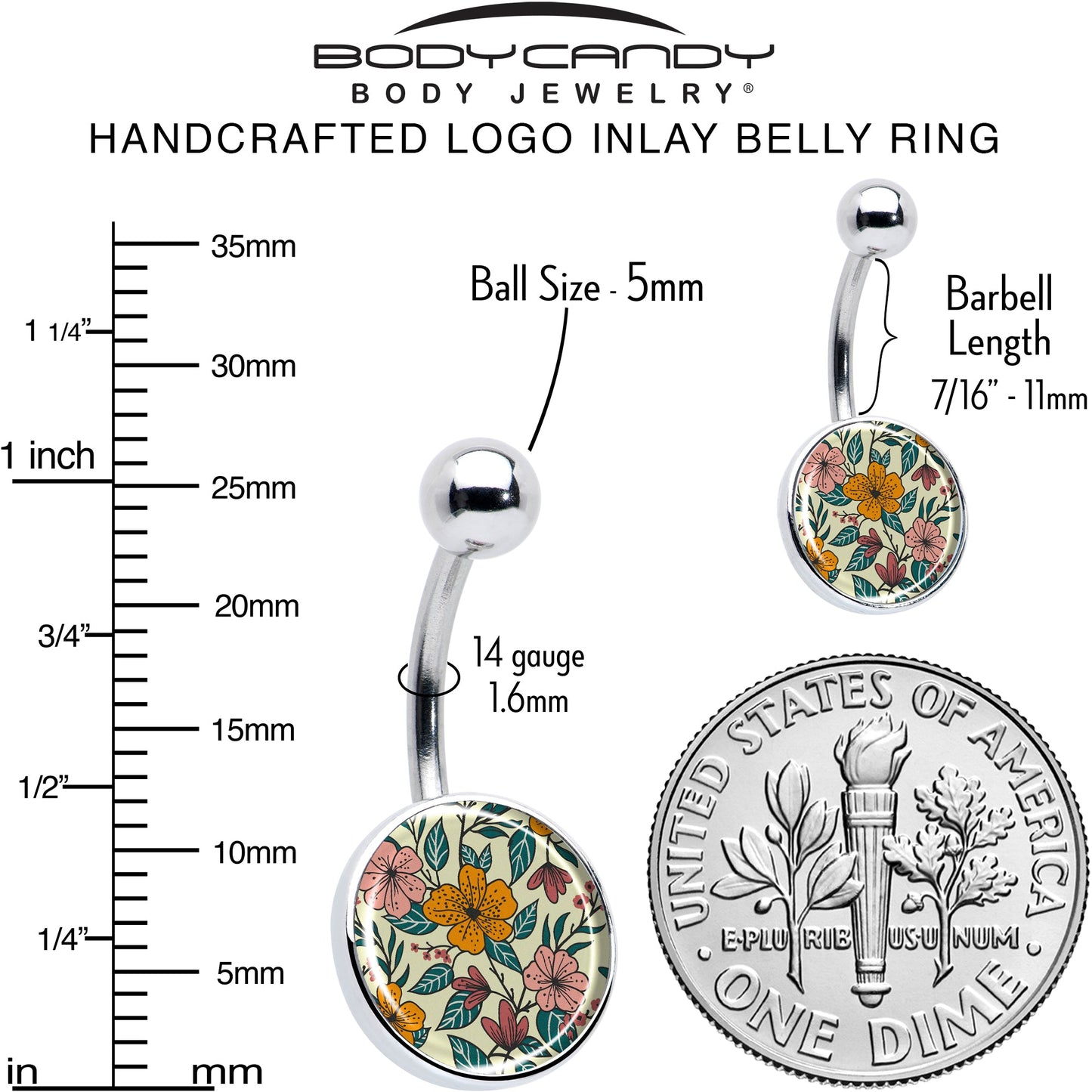 Blossom Creation Wildflower Flowers Belly Ring by Onyx O