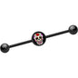 14G Black Anodized Sugar Skull Industrial Barbell 37mm