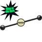 Custom Glow in the Dark Personalized Industrial Barbell in Black Titanium