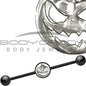 14G Black Anodized Scary Jack O Lantern Industrial Barbell 37mm