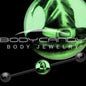 14G Black Glow in the Dark Witch's Hat Industrial Barbell 37mm