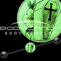 14G Black Glow in the Dark Coffin Flower Industrial Barbell 37mm