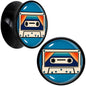Black Acrylic Retro Cassette Double Flare Plug Set by Onyx O