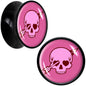 Valentine Cupid Skull Black Acrylic Saddle Plug Set by Onyx O