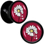 Love Me Not Flower Black Acrylic Saddle Plug Set by Onyx O