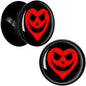 Valentine Jack O Heart Black Acrylic Saddle Plug Set by Onyx O
