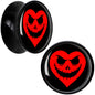 Valentine Jack O Heart Black Acrylic Saddle Plug Set by Onyx O