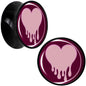 Pinkish Melting Heart Black Acrylic Saddle Plug Set by Onyx O
