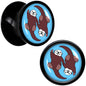 Oh My Otters Animal Black Acrylic Saddle Plug Set by Onyx O