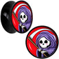 Black Acrylic Grim Reaper Double Flare Plug Set by Onyx O