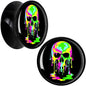 Ultra Bright Melting Skull Black Acrylic Saddle Plug Set by Onyx O